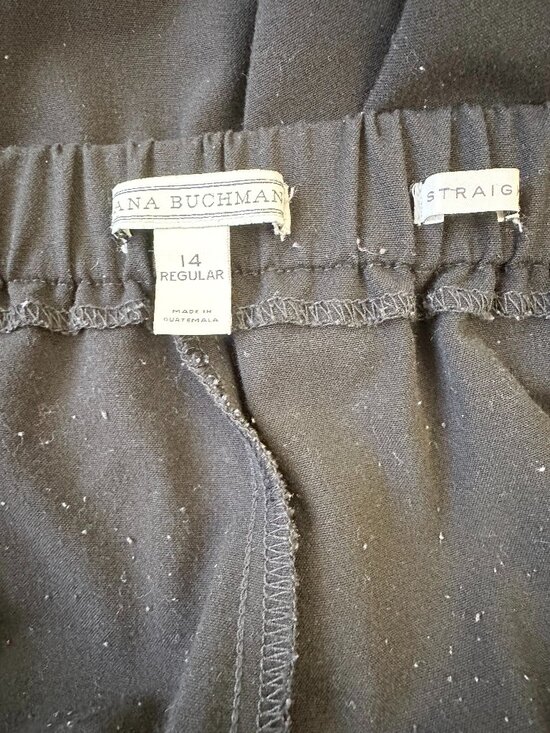 Dana Buchman Womens Dress Pants Black Size 14 Regular Pull On Elastic Waist - Picture 2 of 3
